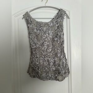 Onyx Nite Silver Floral Women's Blouse